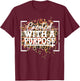 Created With A Purpose Leopard Print Christian T-Shirt - T-Shirt | Maroon