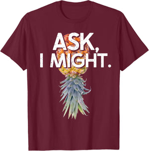 Funny Swinger Upside Down Pineapple Kinky Swinging Item T-Shirt - T-Shirt | Maroon