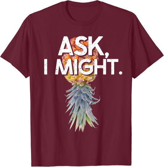 Funny Swinger Upside Down Pineapple Kinky Swinging Item T-Shirt - T-Shirt | Maroon