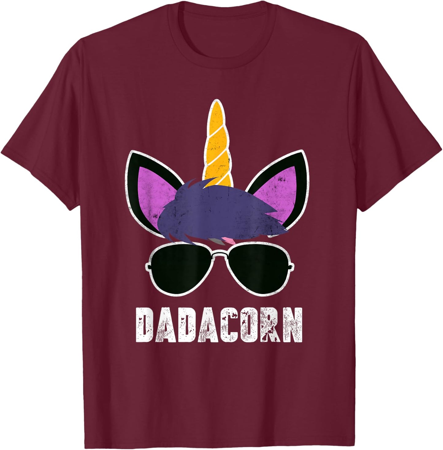Dadacorn Unicorn Dad Father's Day Unicorn Daddy T-Shirt - T-Shirt | Maroon