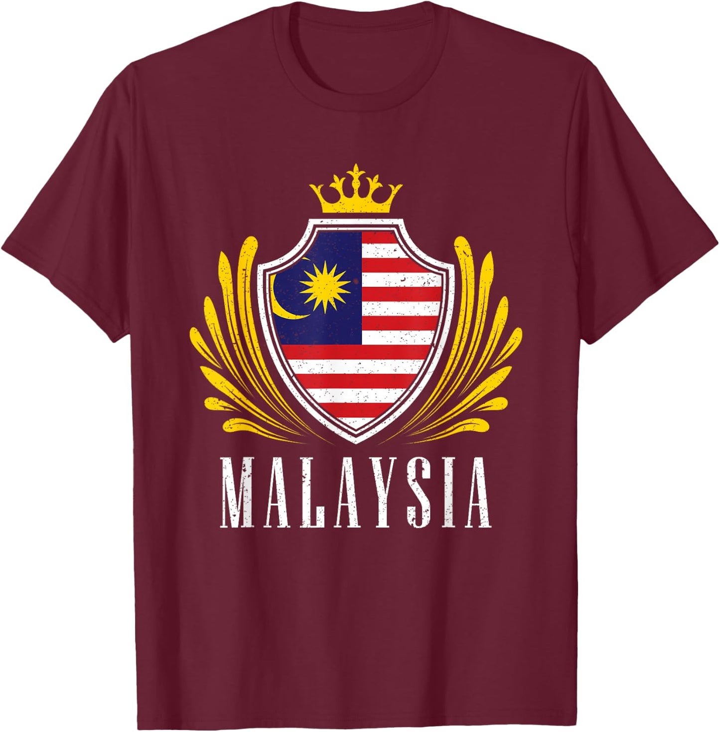 Malaysian Flag Malaysia T-Shirt - T-Shirt | Maroon