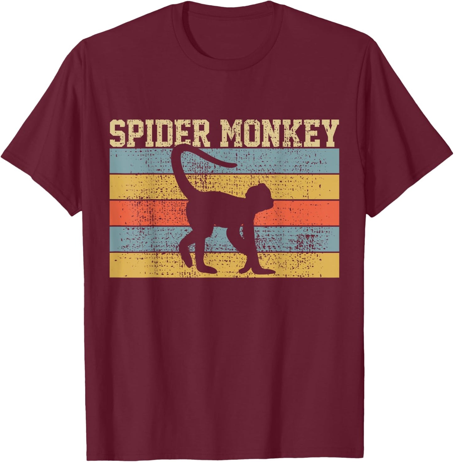 Spider Monkey Vintage T-Shirt - T-Shirt | Maroon