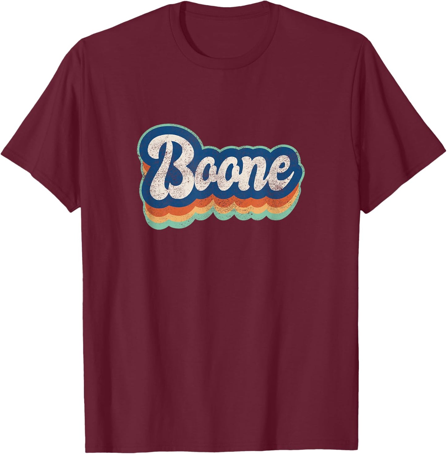 Boone First Name Boy Vintage Style 70s 80s Personalized T-Shirt - T-Shirt | Maroon