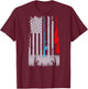 Fishing Rod Shotgun Deer Flag (on back) T-Shirt - T-Shirt | Maroon