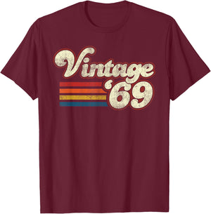 Vintage 1969 Birthday T-Shirt - T-Shirt | Maroon