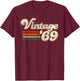 Vintage 1969 Birthday T-Shirt - T-Shirt | Maroon