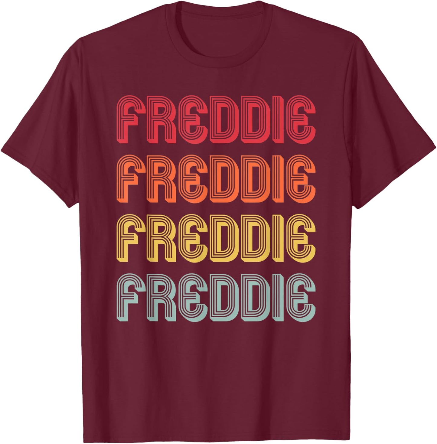 FREDDIE Gift Name Personalized Funny Retro Vintage Birthday T-Shirt - T-Shirt | Maroon