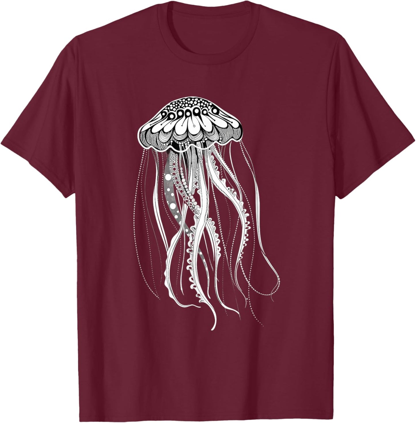 Jellyfish Sea Ocean Jellyfish Artwork Ocean Sea Animal Lover T-Shirt - T-Shirt | Maroon