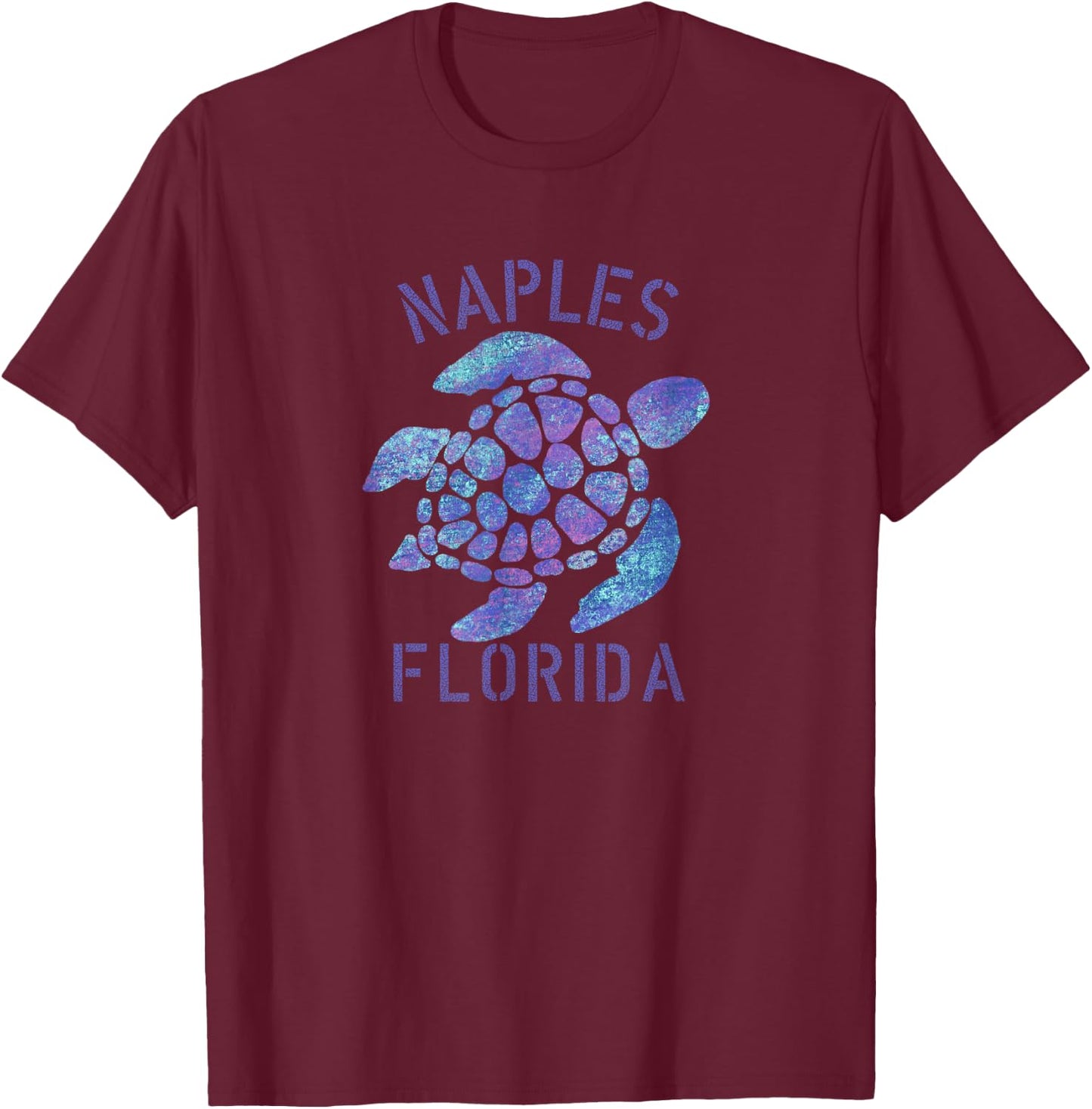 Naples, Florida Beach Design / Tribal Turtle Gift Men Women Kids T-Shirt - T-Shirt | Maroon