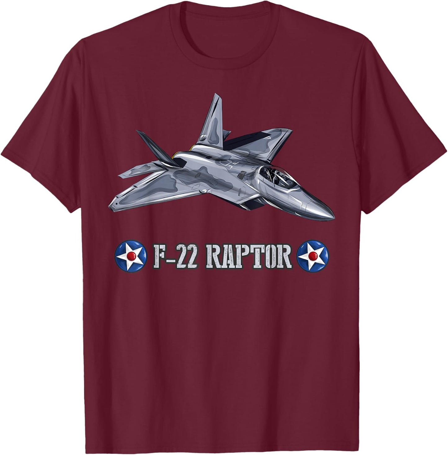 American F22 Raptor Camouflage Hunter T-Shirt - T-Shirt | Maroon