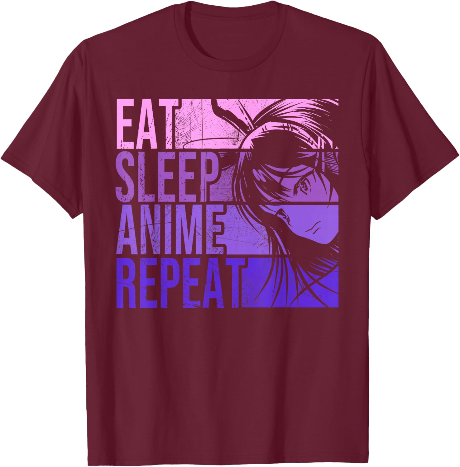 Eat Sleep Anime Repeat - Anime Lovers Gifts Idea Girls T-Shirt - T-Shirt | Maroon