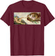 Michelangelo Creation of Adam Art Classic Painting T-Shirt - T-Shirt | Maroon