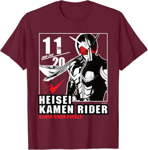 Kamen Rider W Heisei Rider Anniversary T-Shirt - T-Shirt | Maroon