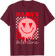 Retro Groovy Mama is My Valentine Cute Heart Boys Girls Kids T-Shirt - T-Shirt | Maroon