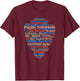 Pacific Northwest Word List Cloud Design Hiking Camping T-Shirt - T-Shirt | Maroon