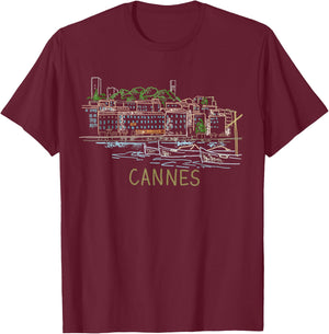 Cannes France Art Gift Men Women T-Shirt - T-Shirt | Maroon