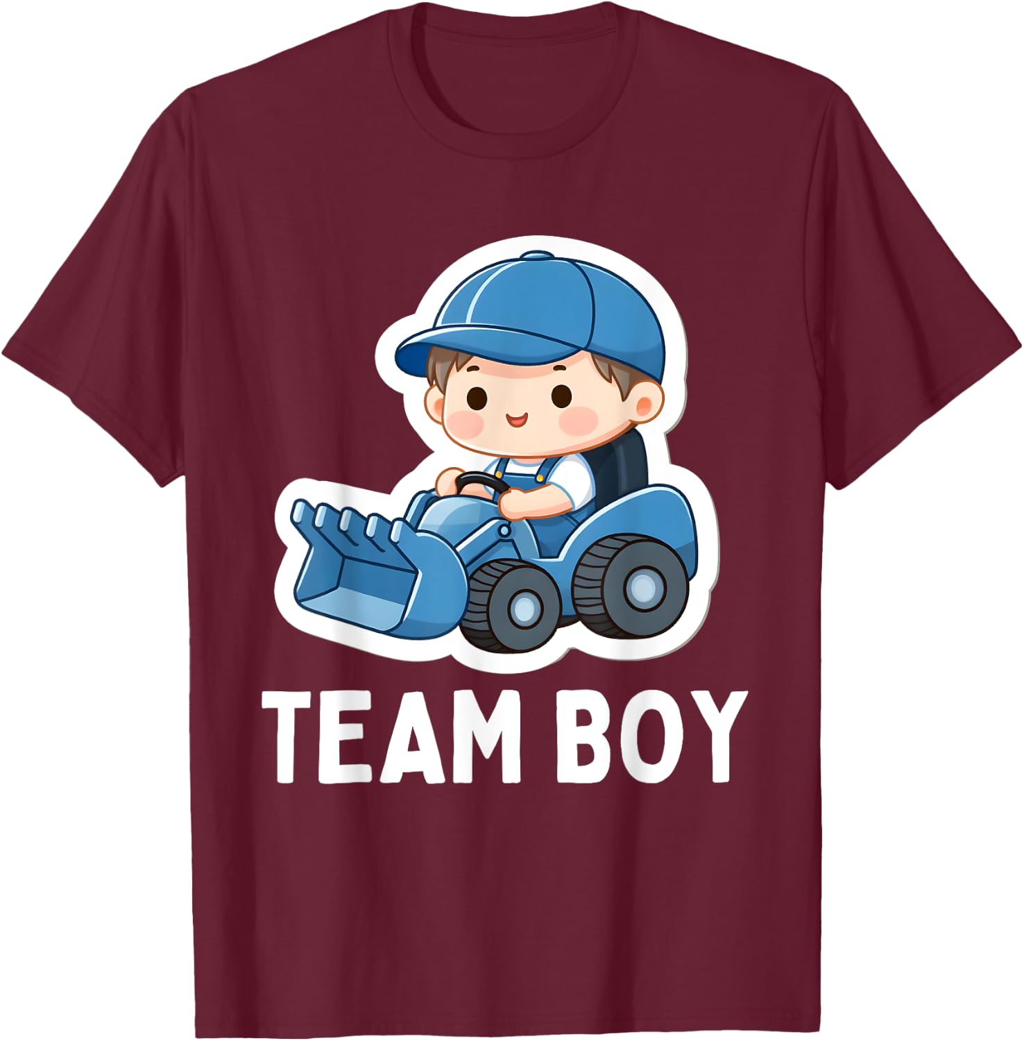 Gender Reveal Team Boy Blue Party Baby Announcement T-Shirt - T-Shirt | Maroon