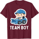 Gender Reveal Team Boy Blue Party Baby Announcement T-Shirt - T-Shirt | Maroon