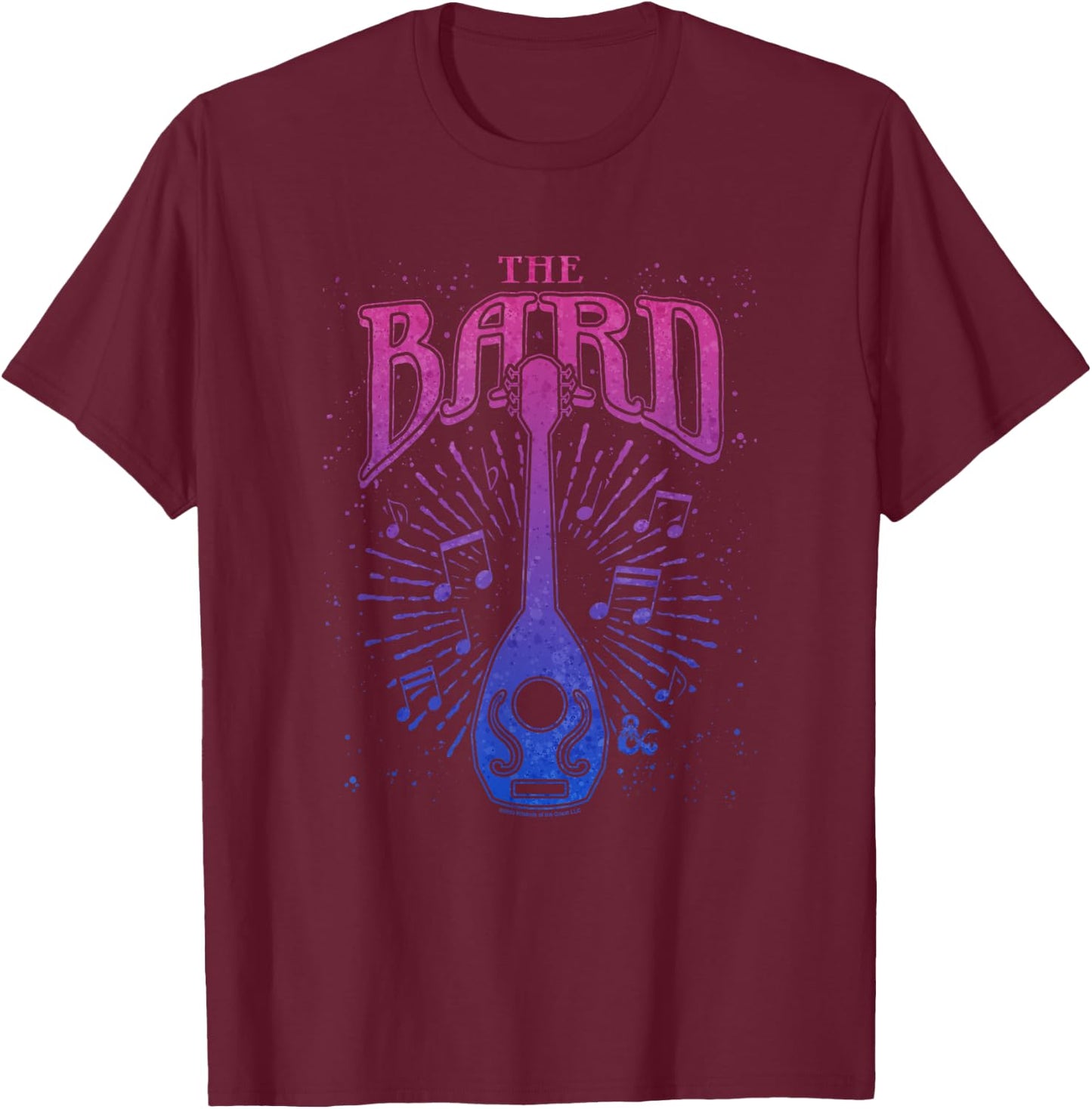 Dungeons & Dragons The Bard Neon Musical Emblem Logo T-Shirt - T-Shirt | Maroon