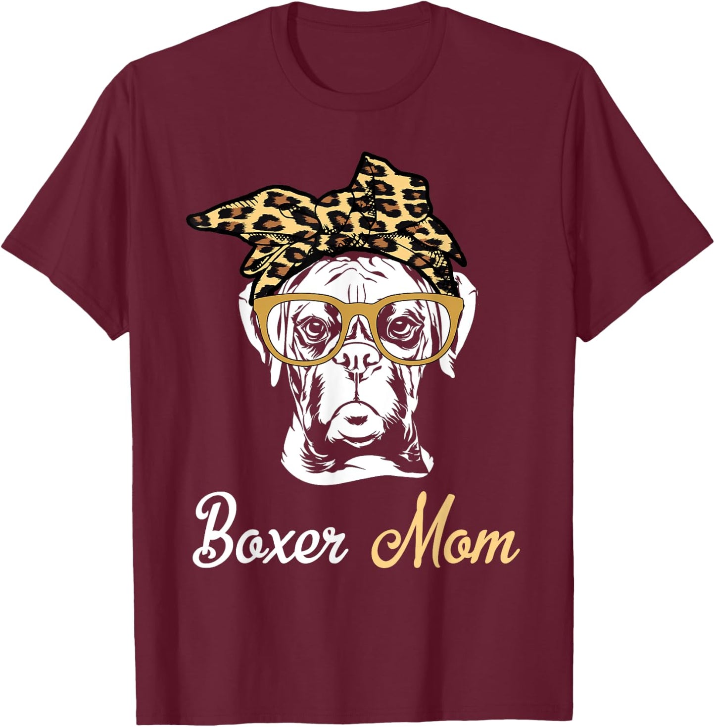 Birthday and Mother's day Gift-Boxer Mom T-Shirt - T-Shirt | Maroon