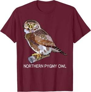 Northern Pygmy-Owl Bird Lover T-Shirt - T-Shirt | Maroon