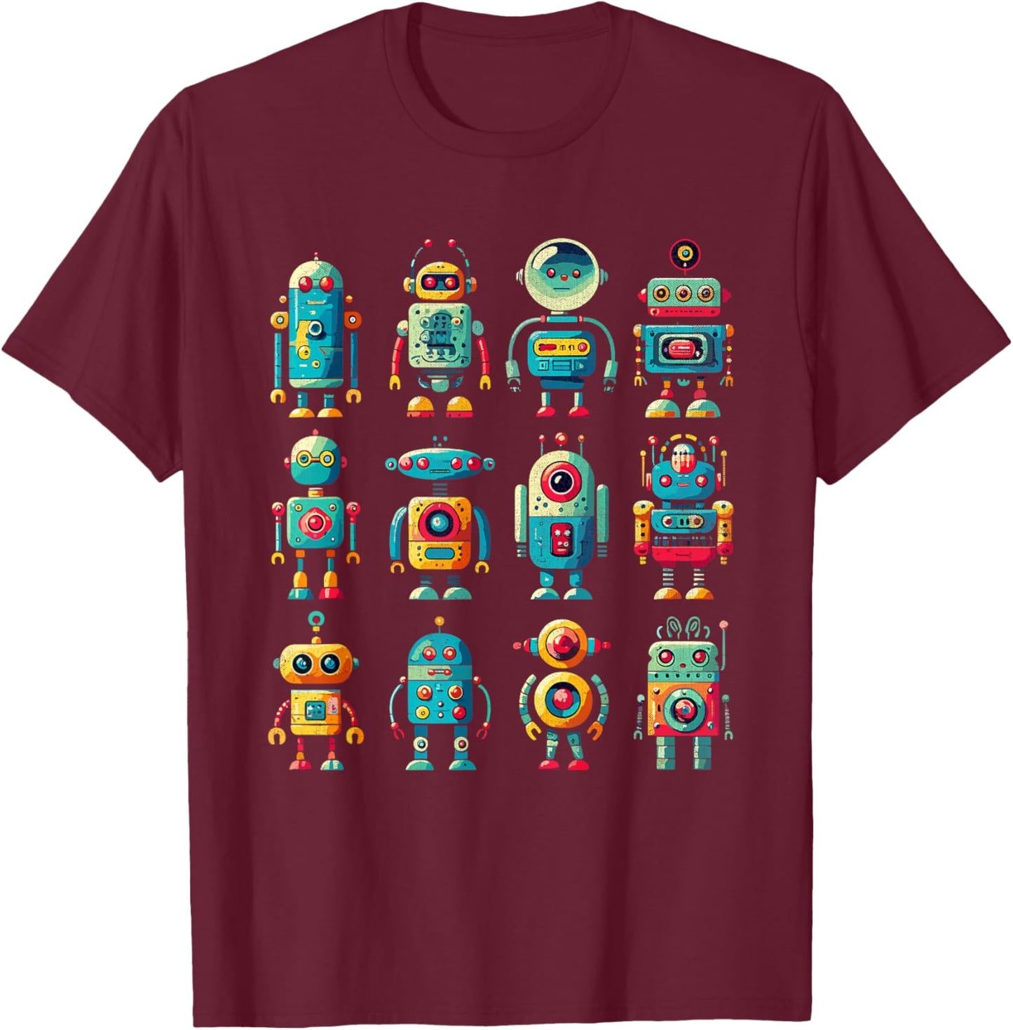 Robots Art Robotics Engineer Robot Robotic Engineering T-Shirt - T-Shirt | Maroon