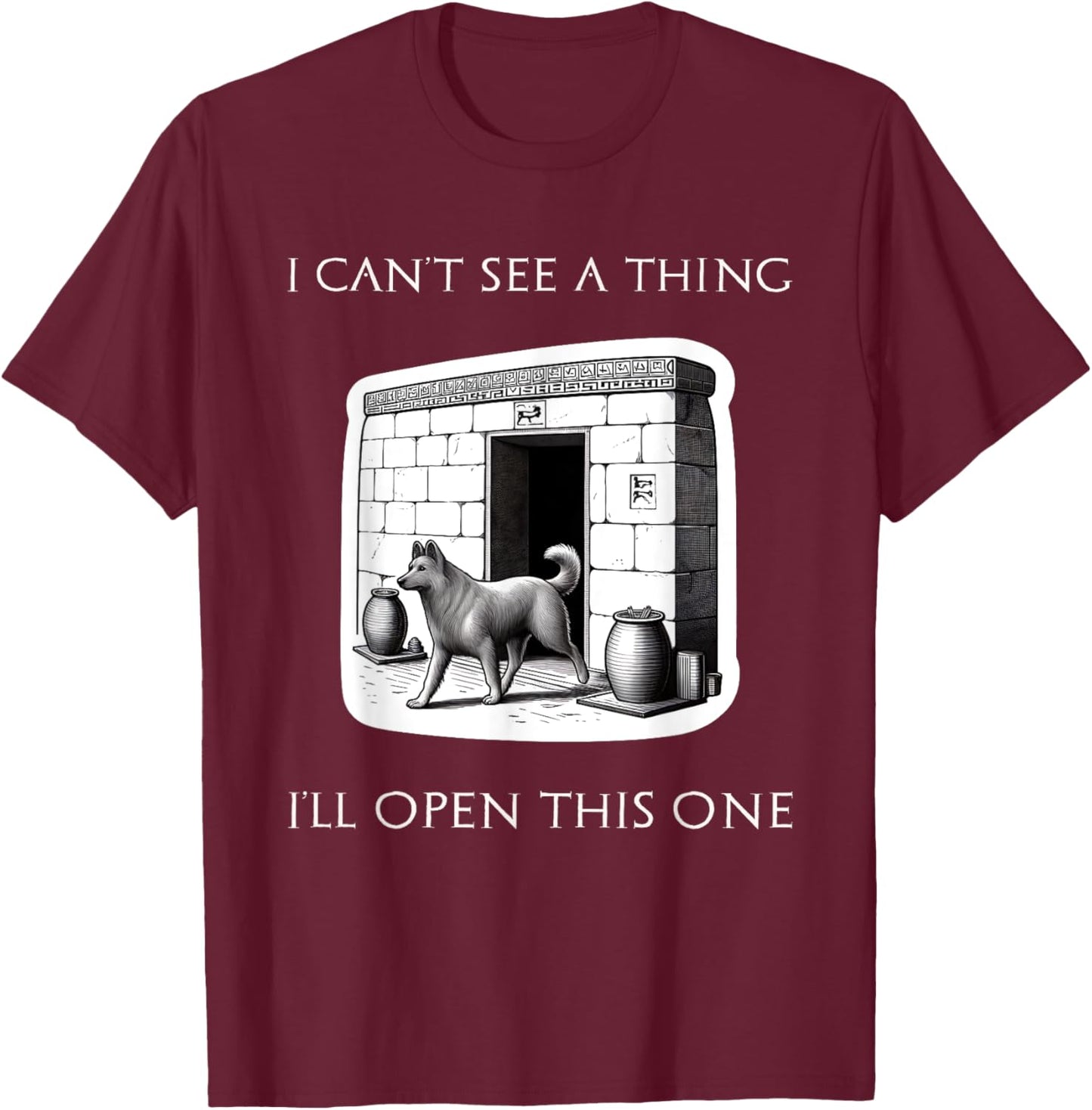 Sumerian Tavern Joke Dog Enters a Tavern with Fun T-Shirt - T-Shirt | Maroon