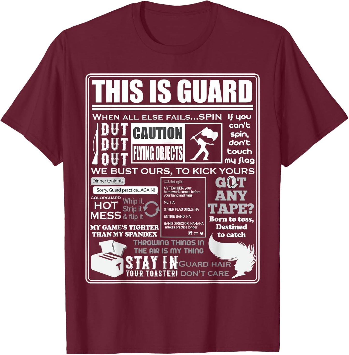 Dies ist Color Guard Funny Color Guard Sayings and Memes T-Shirt - T-Shirt | Maroon