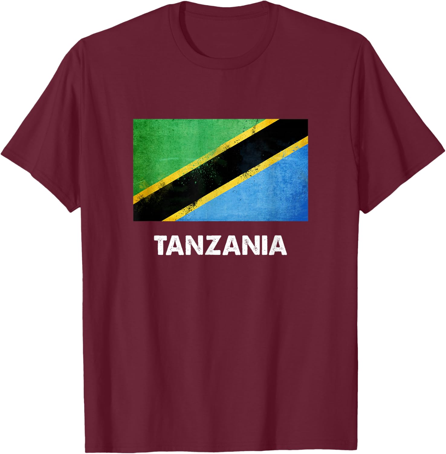 Tanzania flag shirt, Tanzanian T-Shirt - T-Shirt | Maroon