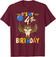 Its My 4th Birthday Owl Bird T-Shirt - T-Shirt | Maroon