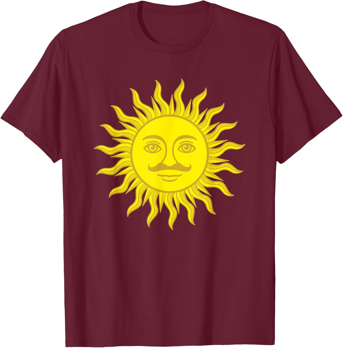 King Arthur Holy Grail Sun T-Shirt - T-Shirt | Maroon