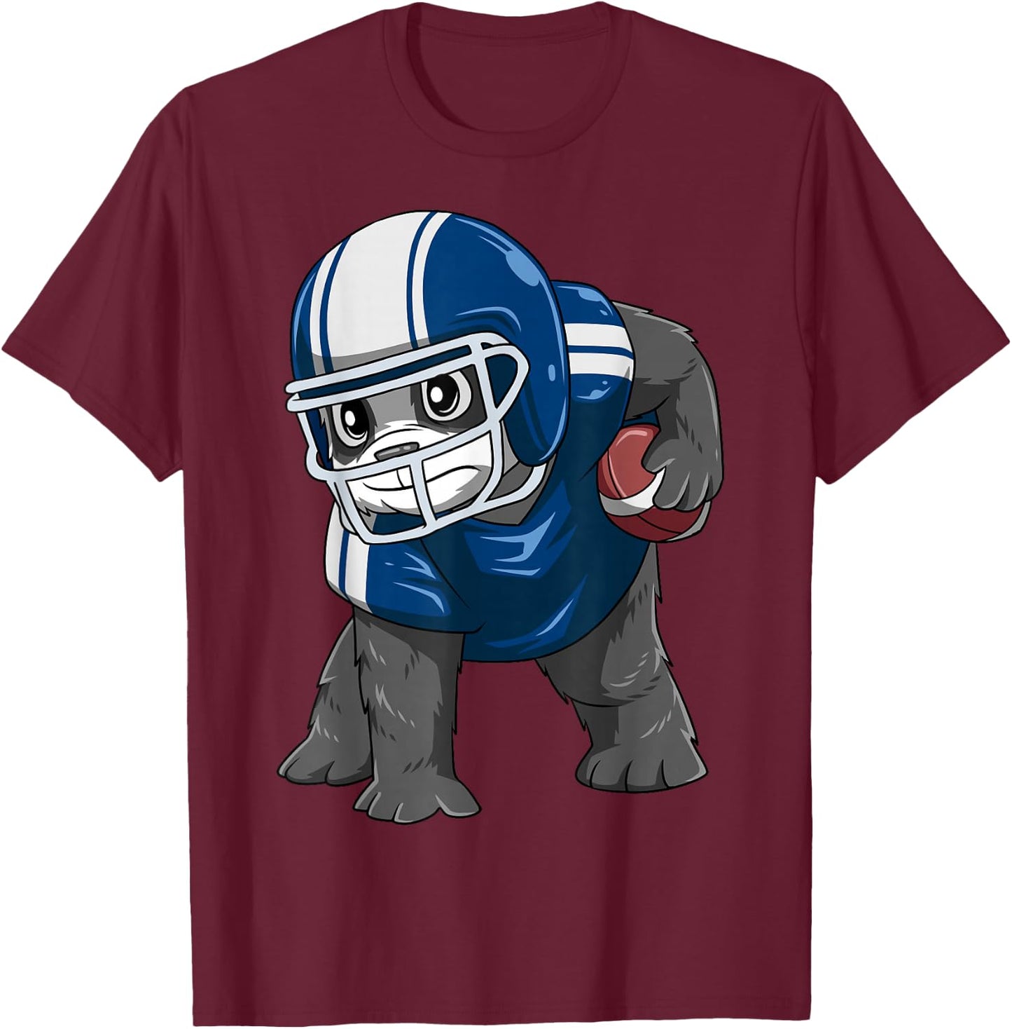 Panda Football Panda Playing Football Panda T-Shirt - T-Shirt | Maroon