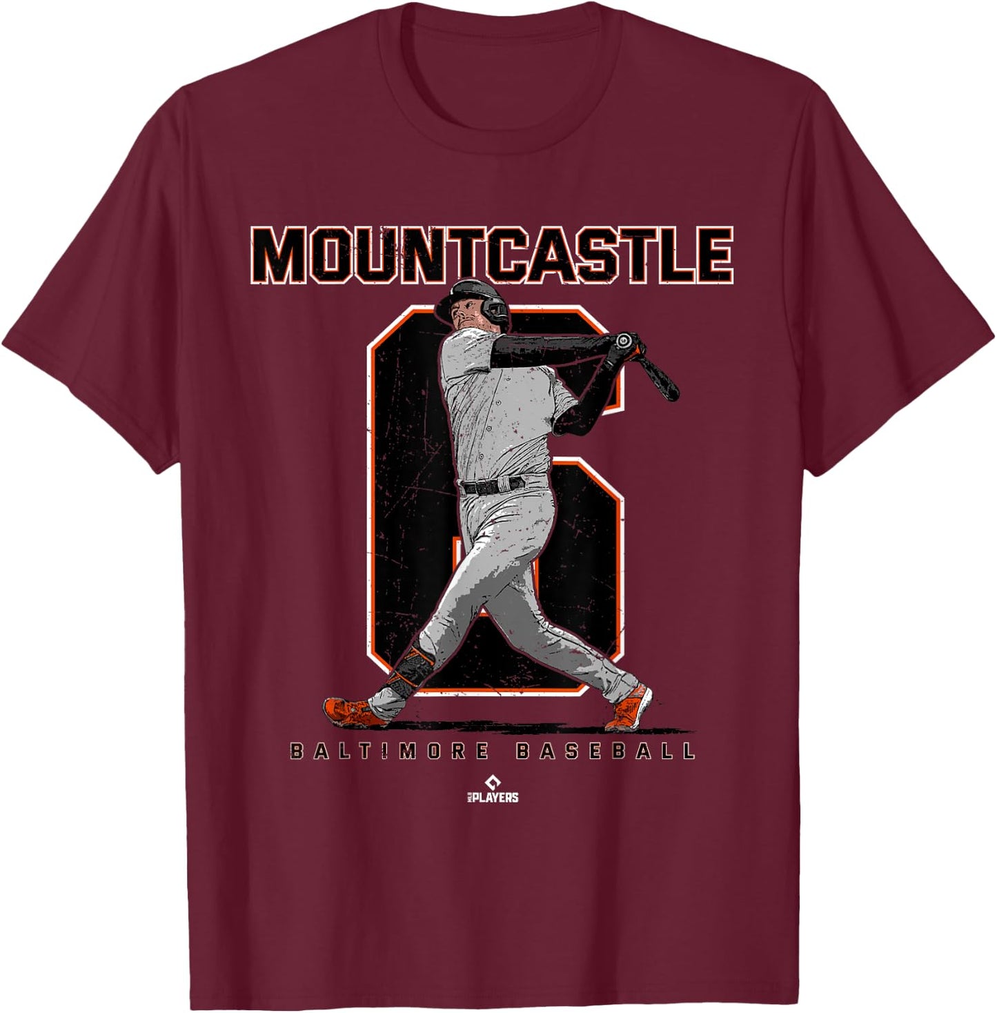 Number & Portrait Ryan Mountcastle Baltimore MLBPA T-Shirt - T-Shirt | Maroon