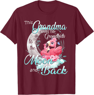 This Grandma Loves Her Grandkids To The Moon And Back T-Shirt - T-Shirt | Maroon