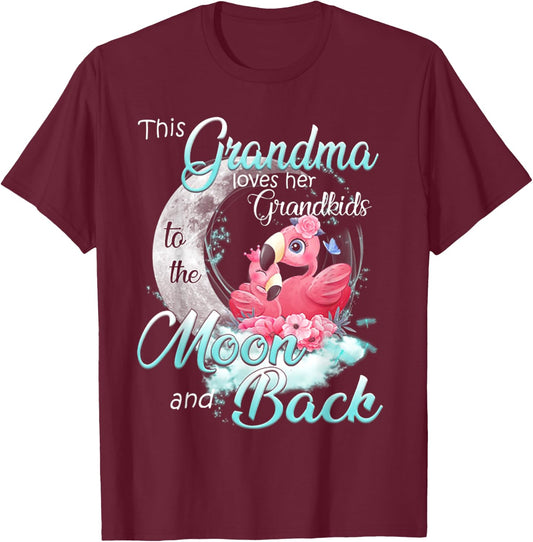 This Grandma Loves Her Grandkids To The Moon And Back T-Shirt - T-Shirt | Maroon
