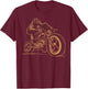 Bigfoot Riding Motorcycle Bike Funny Squatch Men Women Kids T-Shirt - T-Shirt | Maroon