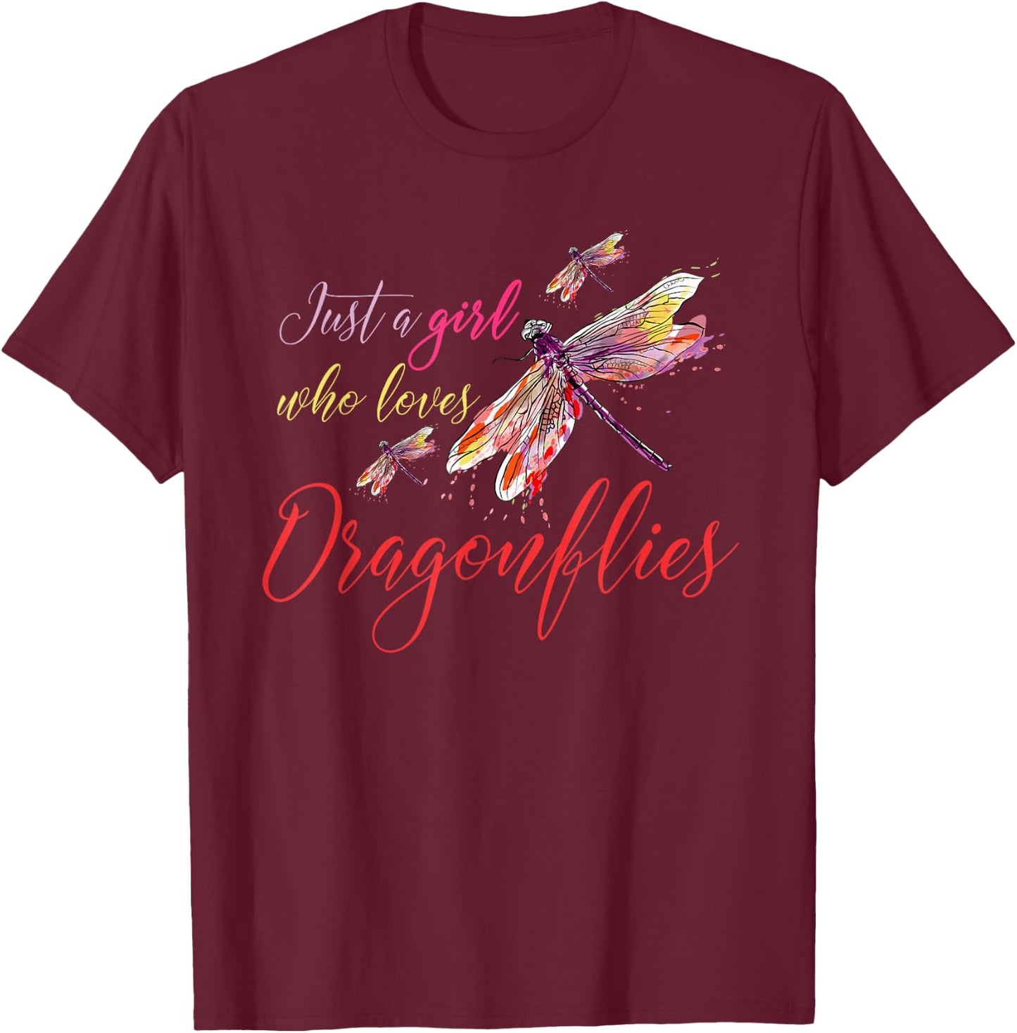 Dragonflies Animals Women Gift Dragonfly T-Shirt - T-Shirt | Maroon