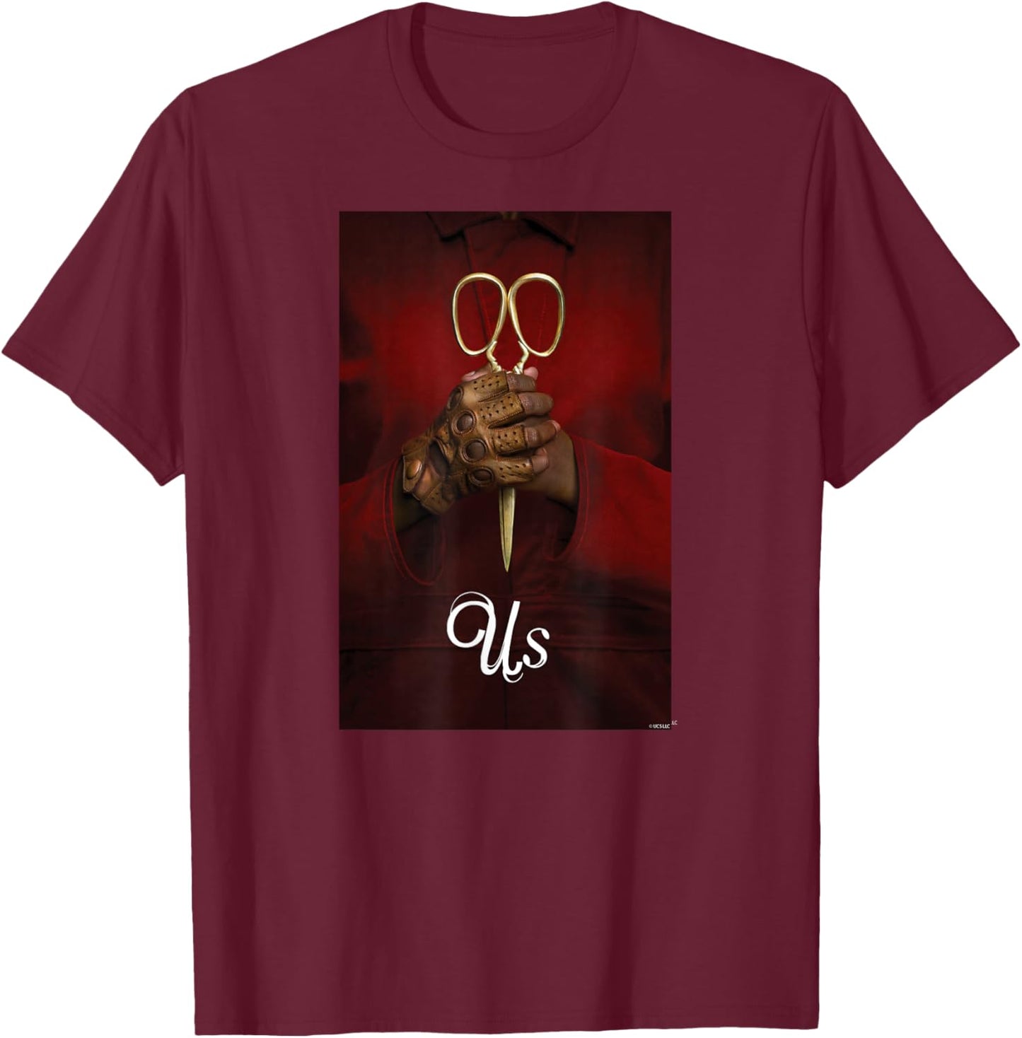 Us Scissors Poster T-Shirt - T-Shirt | Maroon