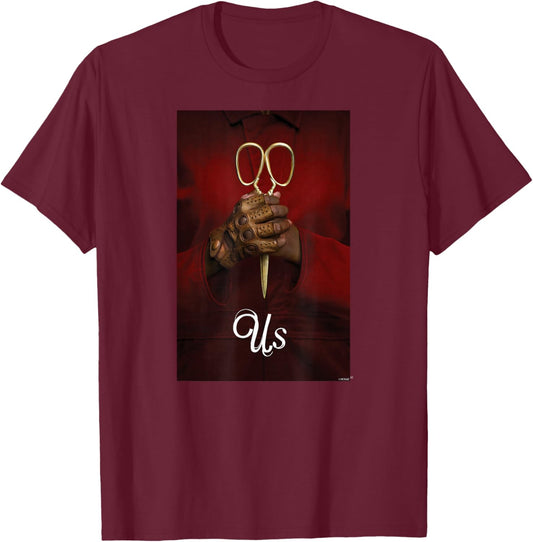 Us Scissors Poster T-Shirt - T-Shirt | Maroon