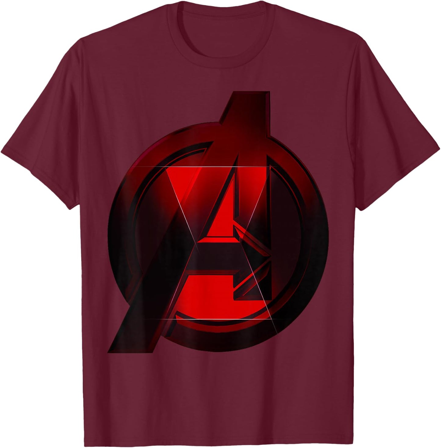 Marvel Black Widow Avengers Logo Fill T-Shirt - T-Shirt | Maroon
