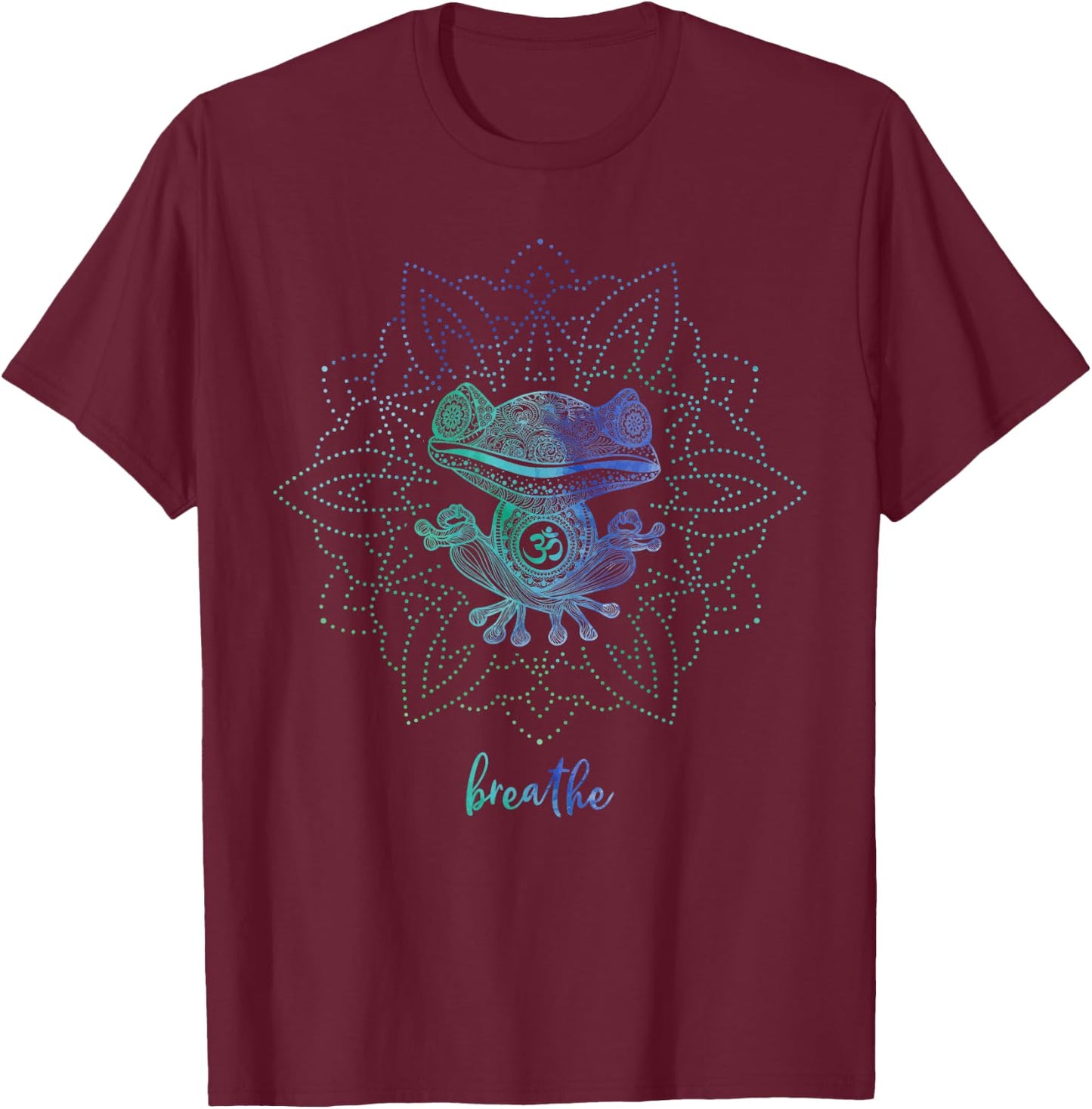 Om Zen Yoga Animal Spiritual Pose Relax Meditating Frog T-Shirt - T-Shirt | Maroon