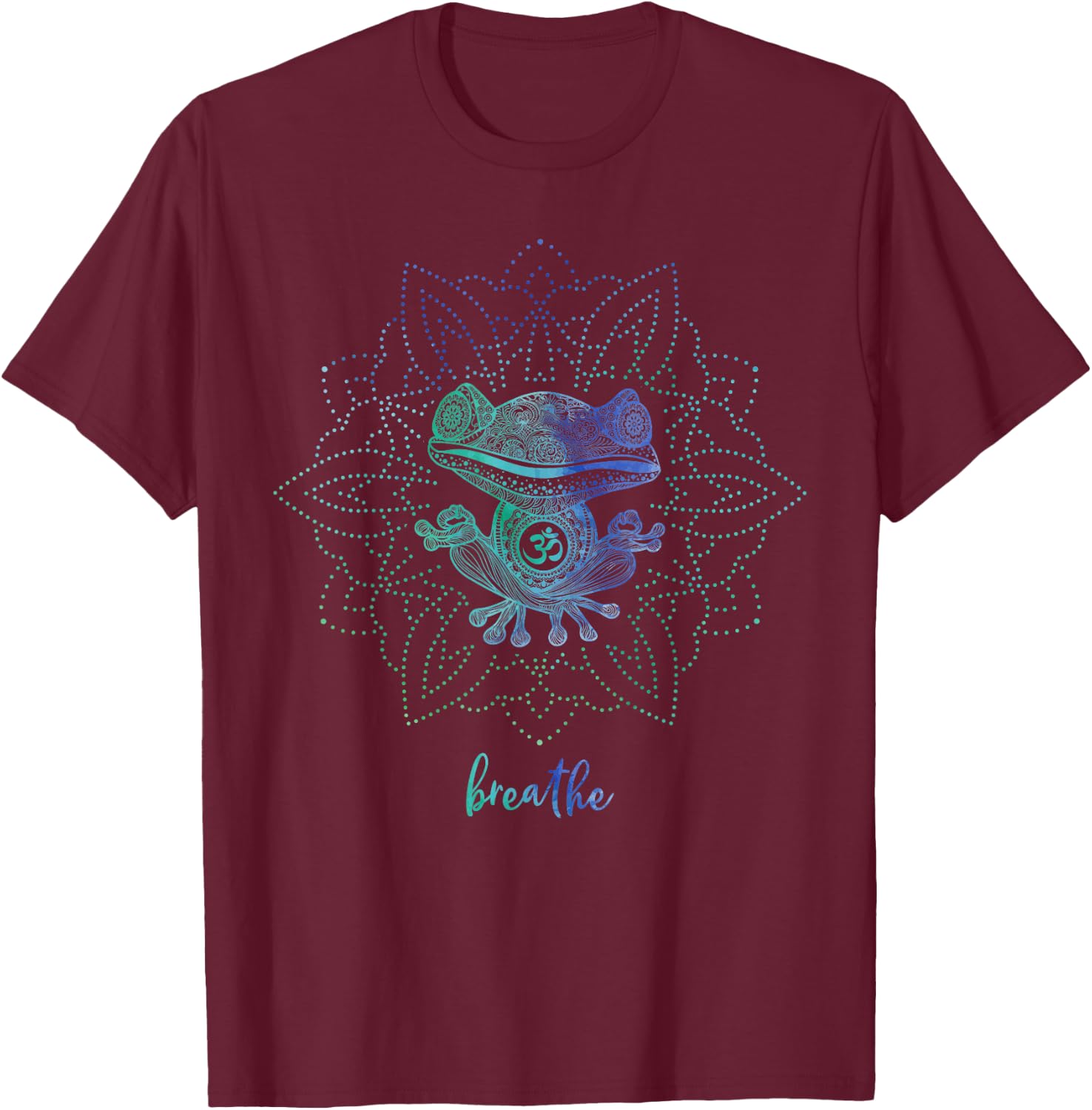 Om Zen Yoga Animal Spiritual Pose Relax Meditating Frog T-Shirt - T-Shirt | Maroon