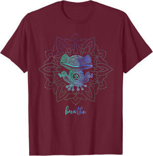 Om Zen Yoga Animal Spiritual Pose Relax Meditating Frog T-Shirt - T-Shirt | Maroon
