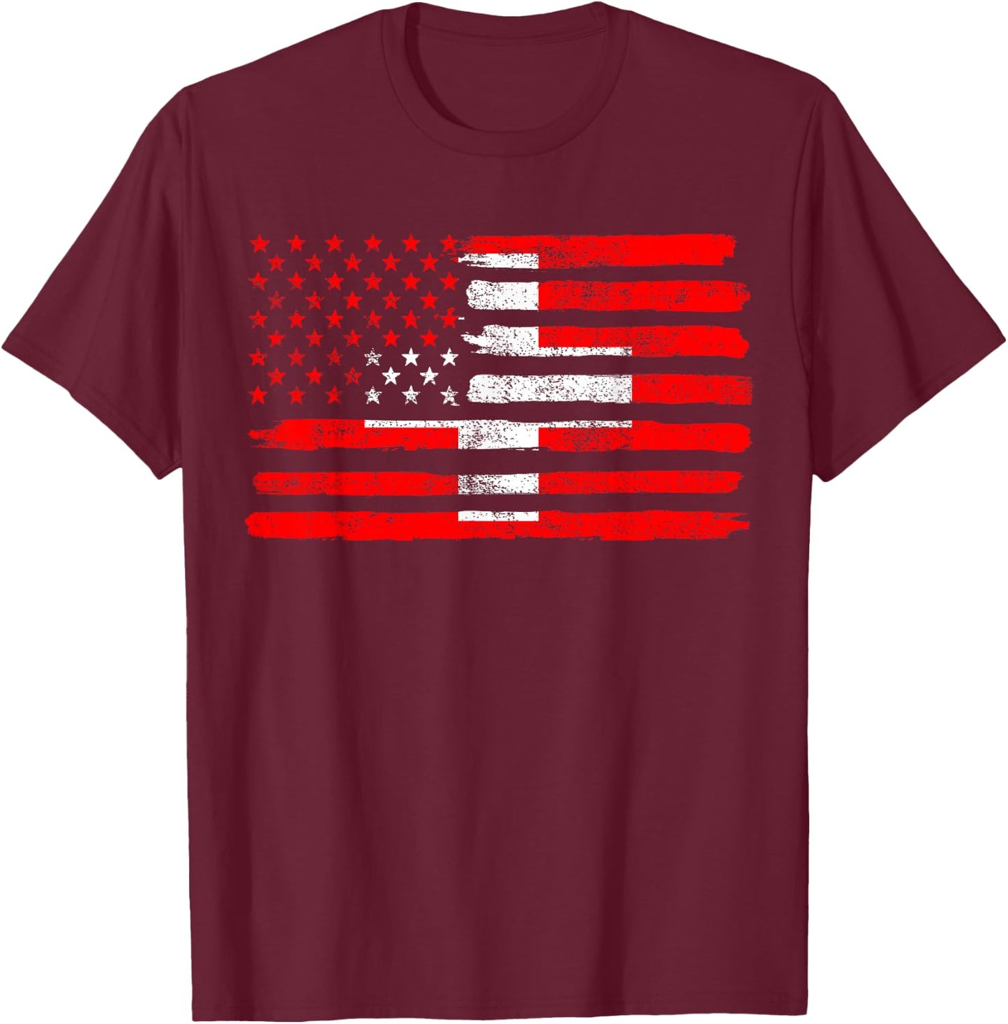 USA Switzerland Flag American Switzerland T-Shirt - T-Shirt | Maroon