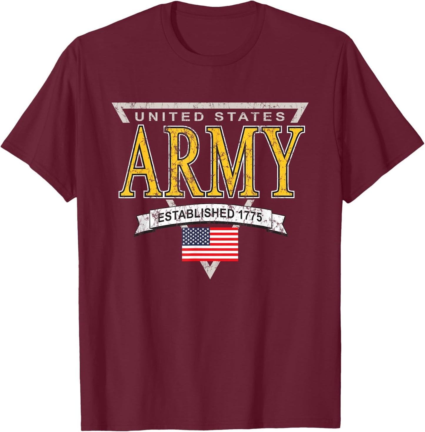 United States Army Military Retro Logo Officially Licensed T-Shirt - T-Shirt | Maroon