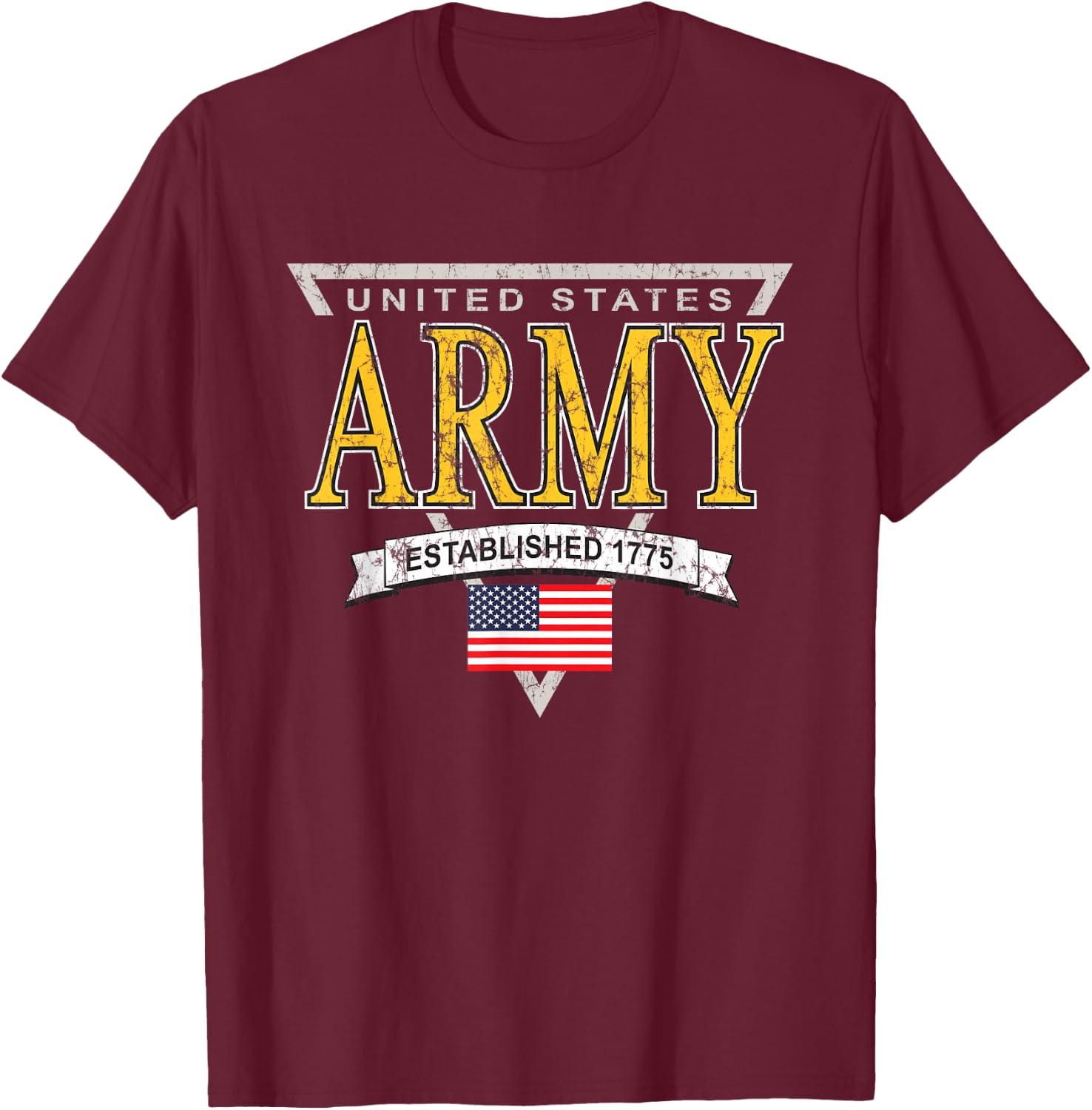 United States Army Military Retro Logo Officially Licensed T-Shirt - T-Shirt | Maroon