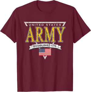 United States Army Military Retro Logo Officially Licensed T-Shirt - T-Shirt | Maroon