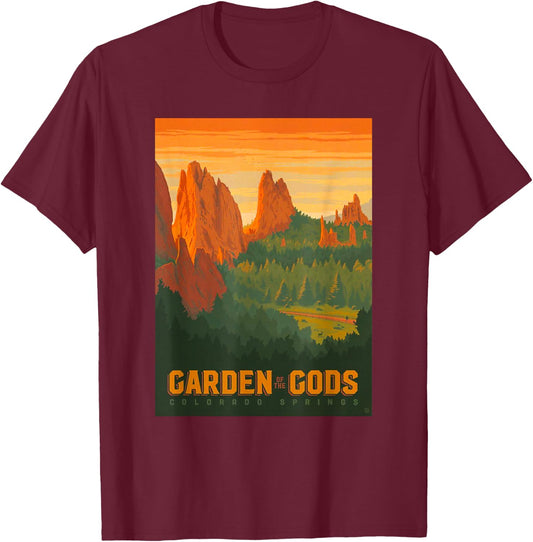 Colorado Springs Garden of The Gods Graphic Design T-Shirt - T-Shirt | Maroon