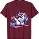 Unicorn Crunches Fitness Gym Boys Girls Men Women Kids T-Shirt - T-Shirt | Maroon