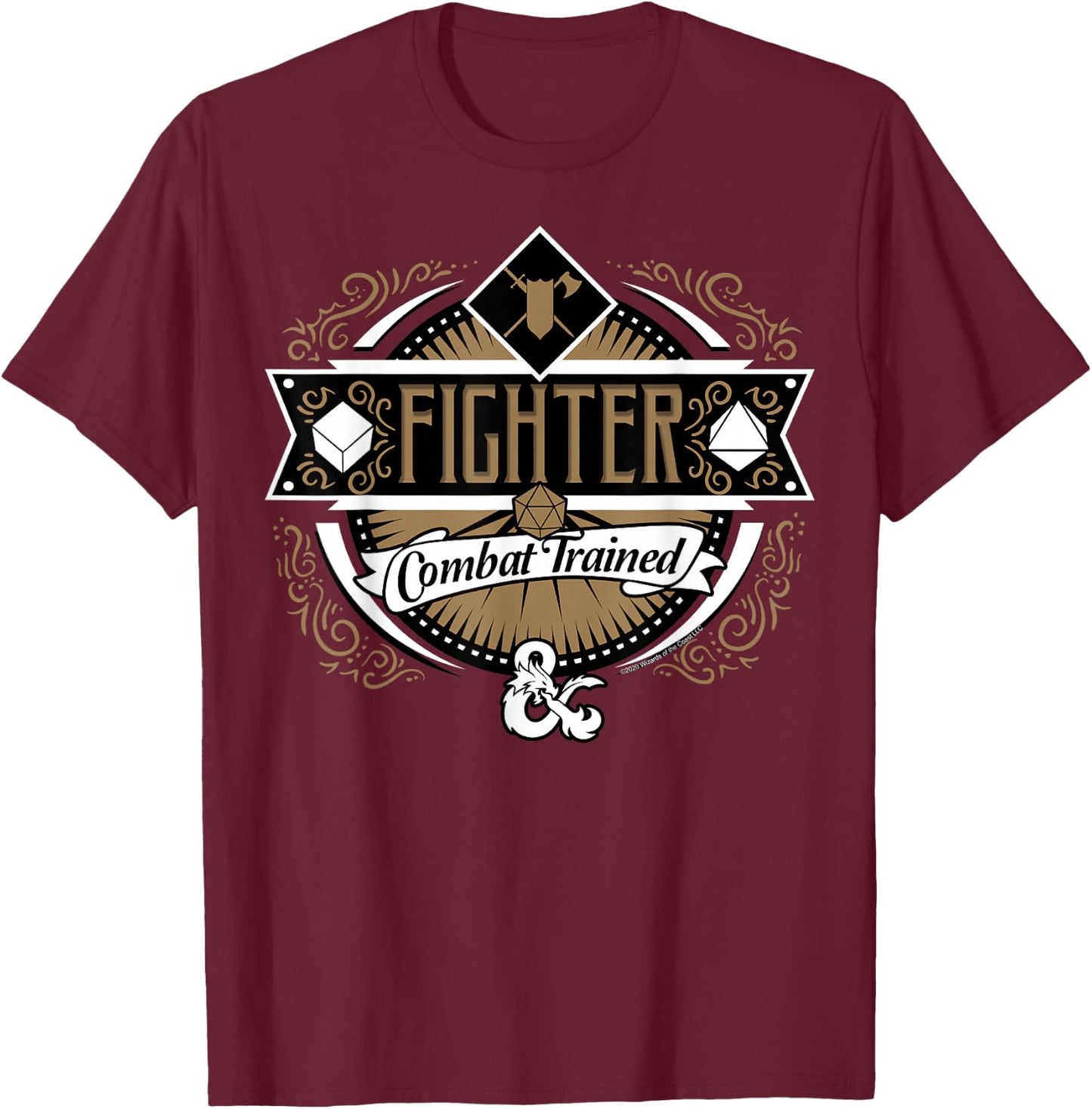 Dungeons & Dragons Fighter Combat Trained T-Shirt - T-Shirt | Maroon